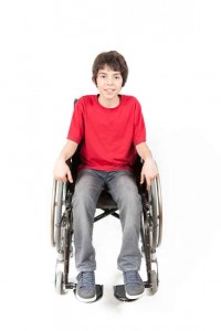 boy with cerebral palsy in wheelchair